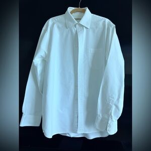 BURBERRY Classic White DENIM Men's/Women Shirt, Size 17 -L, made in USA